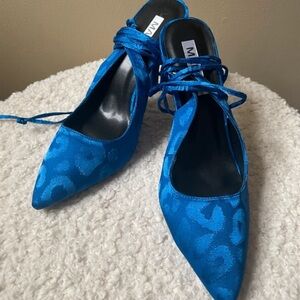 Stylish Blue Lace-Up Heels